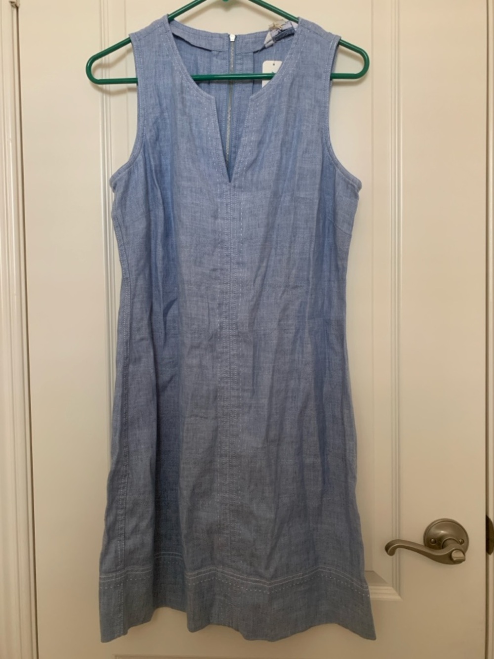 NWT Tommy Bahama Palm-A-Dora Split Neck Dress Blue Linen Blend Size S Petite